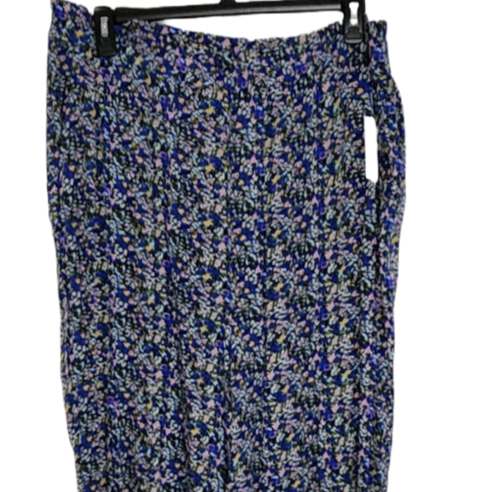 BP Wide Leg Ruffle Waist Pants Color Black-Blue Maisy Ditsy size 2X